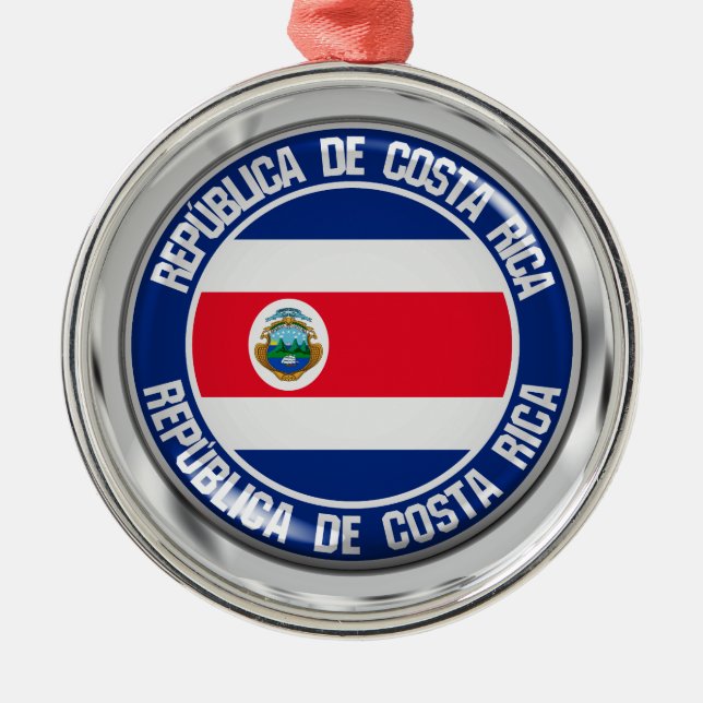 Ornement En Métal Emblème rond du Costa Rica (Devant)