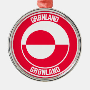 Ornement En Métal Emblème rond du Groenland