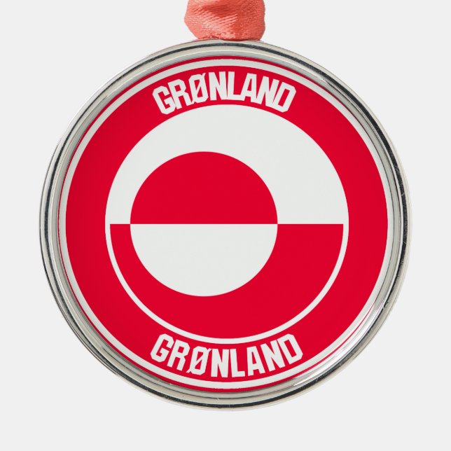 Ornement En Métal Emblème rond du Groenland (Devant)