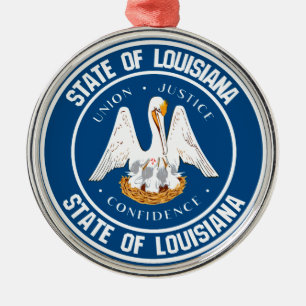 Ornement En Métal Emblème rond Louisiane