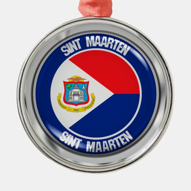 Ornement En Métal Emblème rond Sint Maarten (Devant)