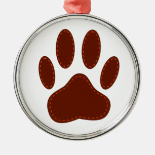 Ornement En Métal Empreinte de patte de chien à pattes