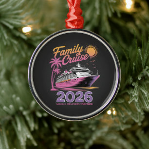 Ornement En Métal Équipe de Croisière Familiale 2026 Voyage Correspo
