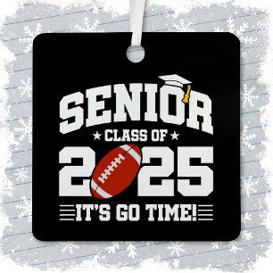 Ornement En Métal Équipe de football Classe de 2025 Graduation Senio