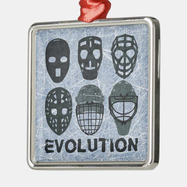 Ornement En Métal Évolution du masque de gardien de hockey (Gauche)