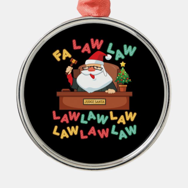 Ornement En Métal Fa Law Avocat amusant Père Noël Juge Christmas (Devant)
