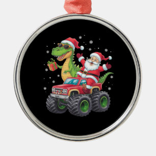 Ornement En Métal Famille de Noël assortie Santa Truck Dinosaur 