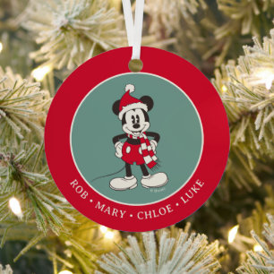 Ornement En Métal Famille de Noël personnalisable Mickey