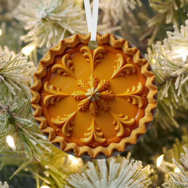 Ornement En Métal Fancy Citrouille Pie Personnalisé Noël (Insitu)