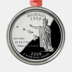 Ornement En Métal Faux Hawaii State Quarter