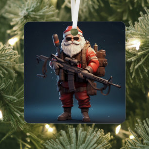 Ornement En Métal Fête du Père Noël tactique