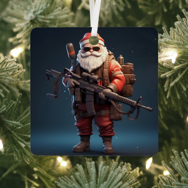 Ornement En Métal Fête du Père Noël tactique (Insitu)