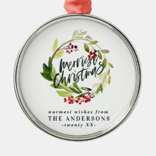 Ornement En Métal feuillage des baies rouges de noël le plus frais