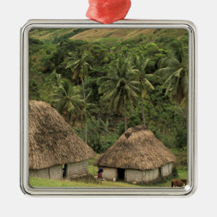 Ornement En Métal Fidji, Viti Levu, Navala, maisons traditionnelles 