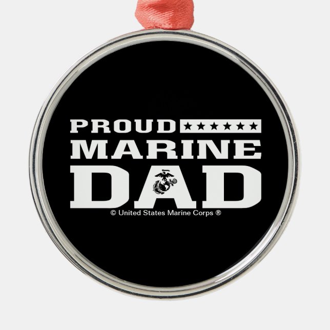 Ornement En Métal Fier Marine Papa - Blanc (Devant)