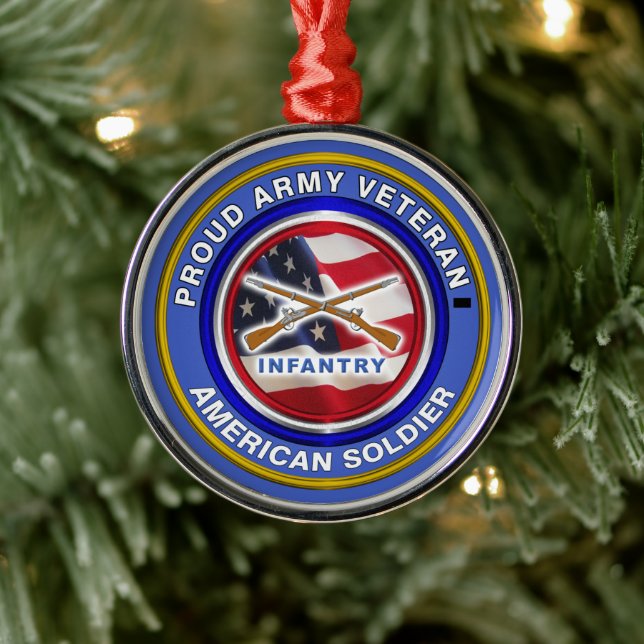 Ornement En Métal Fière armée vétéran de l'infanterie Noël (Arbre)