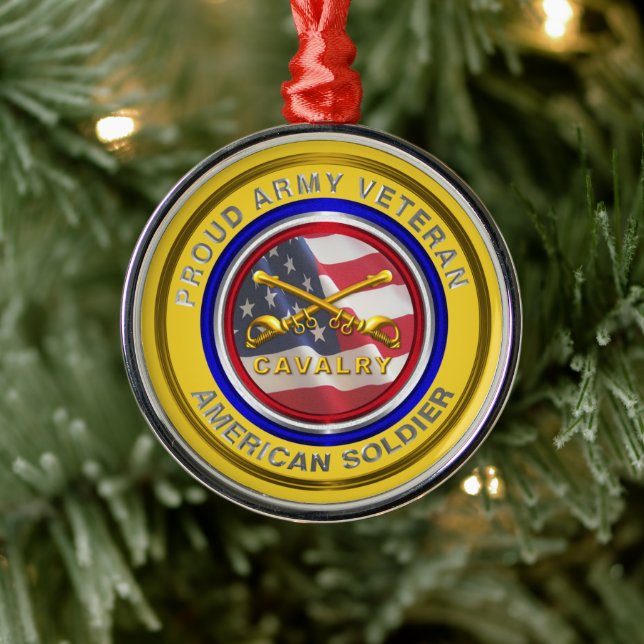 Ornement En Métal Fière Cavalerie vétéran de l'Armée Noël (Arbre)