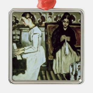 Ornement En Métal Fille de Paul Cezanne   au piano, 1868-69