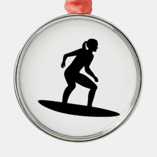 Ornement En Métal Fille de surfer