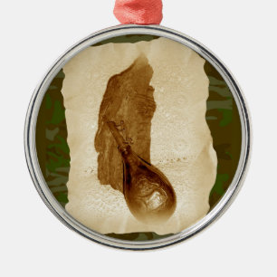 Ornement En Métal Flacon en poudre en cuir antique