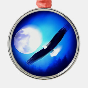 Ornement En Métal Flying Eagle & Moon