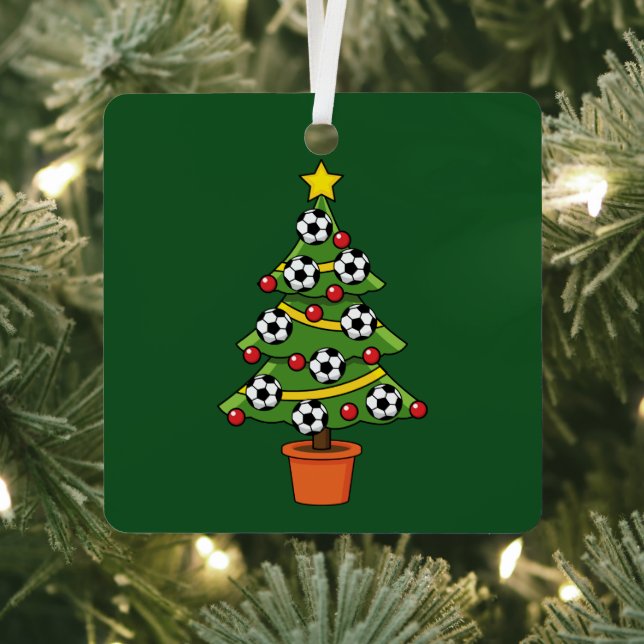 Ornement En Métal Football Football Arbre de Noël (Insitu)