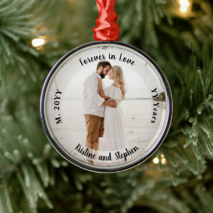 Ornement En Métal Forever in Love Mariage Anniversaire Photo