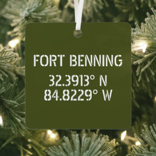 Ornement En Métal Fort Benning Latitude Longitude Keepsake