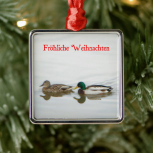 Ornement En Métal Frohliche Weihnachten - Majards