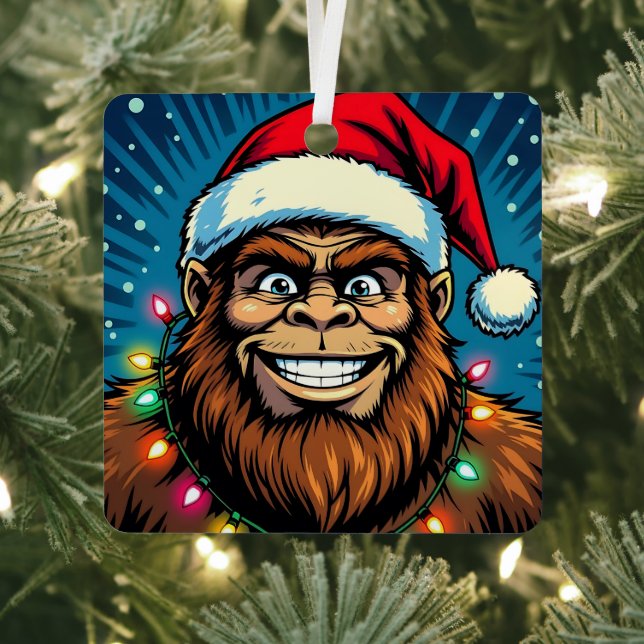 Ornement En Métal Funny Christmas Sasquatch  Bigfoots (Insitu)