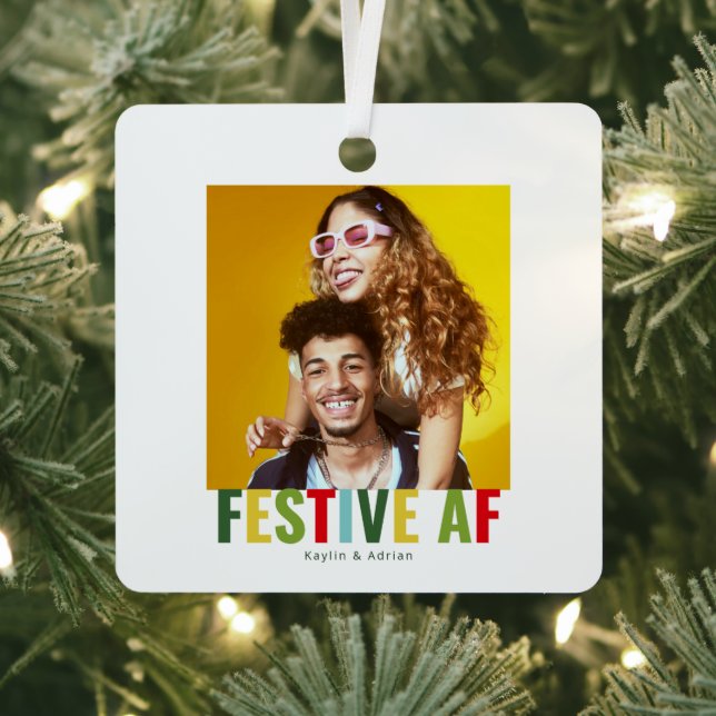 Ornement En Métal Funny Photo Festive de Noël AF (Insitu)
