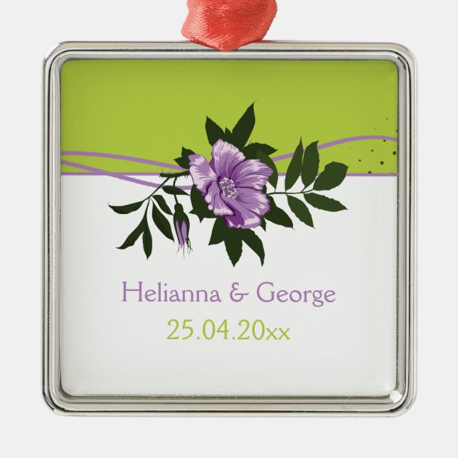 Ornement En Métal Gardien vert mariage vert violet rose sauvage (Devant)