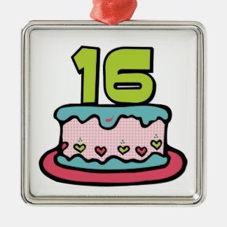 Ornement En Métal Gâteau d'anniversaire de 16 ans