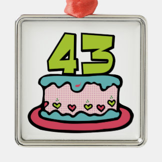 Ornement En Métal Gâteau d'anniversaire de 43 ans