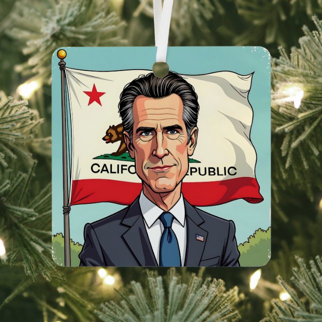 Ornement En Métal Gavin Newsom pour les célébrations du président (Insitu)