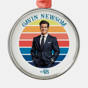 Ornement En Métal Gavin Newsom   Vintage #48 Noël