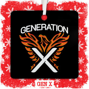 Ornement En Métal Gen X Gen Xer Phoenix Bird Generation X