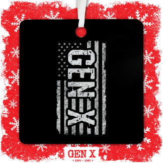 Ornement En Métal Génération X Gen Xer Drapeau Américain Fier Gen X