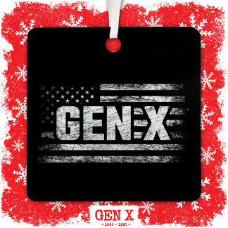 Ornement En Métal Génération X Gen Xer Gen X American Flag Gen X