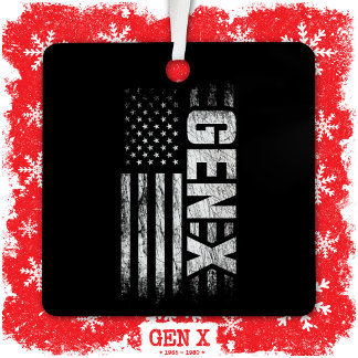 Ornement En Métal Génération X Gen Xer Gen X American Flag Gen X