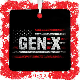 Ornement En Métal Génération X Gen Xer Gen X American Flag Gen X