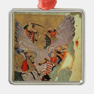 Ornement En Métal Genghis Khan (c.1162-1227) combattant les Chinois