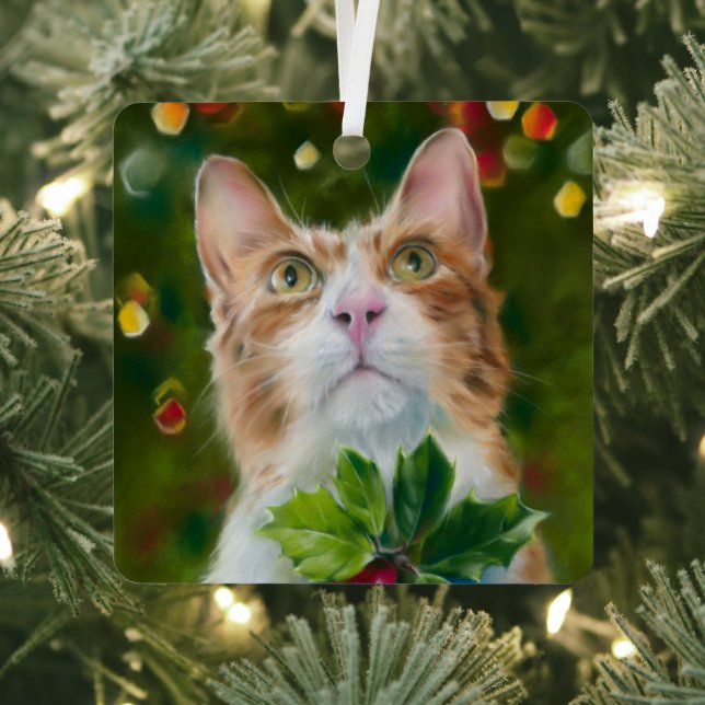 Ornement En Métal Ginger Cat Christmas Wonder (Insitu)