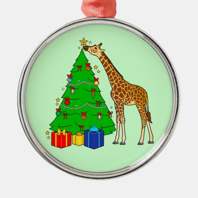 Ornement En Métal Girafe décorer l'arbre de Noël avec étoile (Devant)
