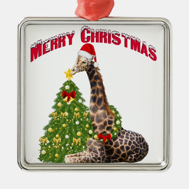 Ornement En Métal Giraffe de Noël (Devant)