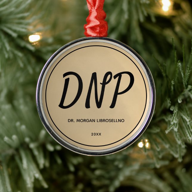Ornement En Métal Gold Name DNP Graduation (Arbre)