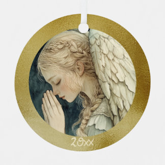 Ornement En Métal Golden Halo Angel Beau cadeau de vacances