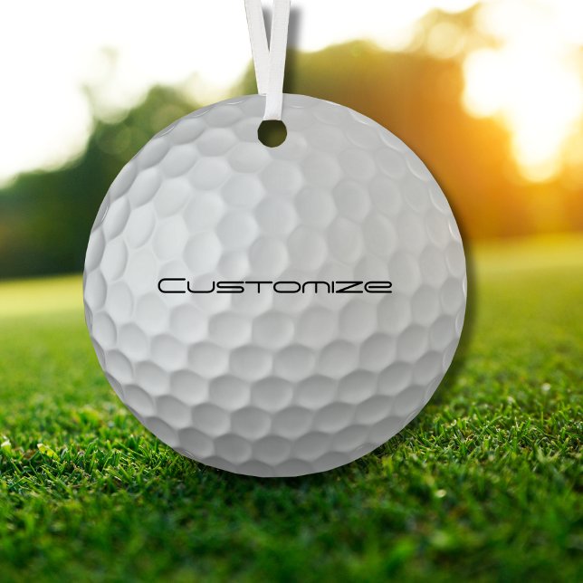 Ornement En Métal Golf Ball Dimples motif avec texte personnalisé (Créateur téléchargé)