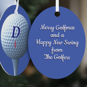 Ornement En Métal Golfer Golf Ball Moderne Merry Golfmas Personnalis