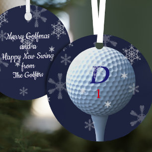 Ornement En Métal Golfeur moderne Joyeux Golfmas Joyeux Nouveau Swin